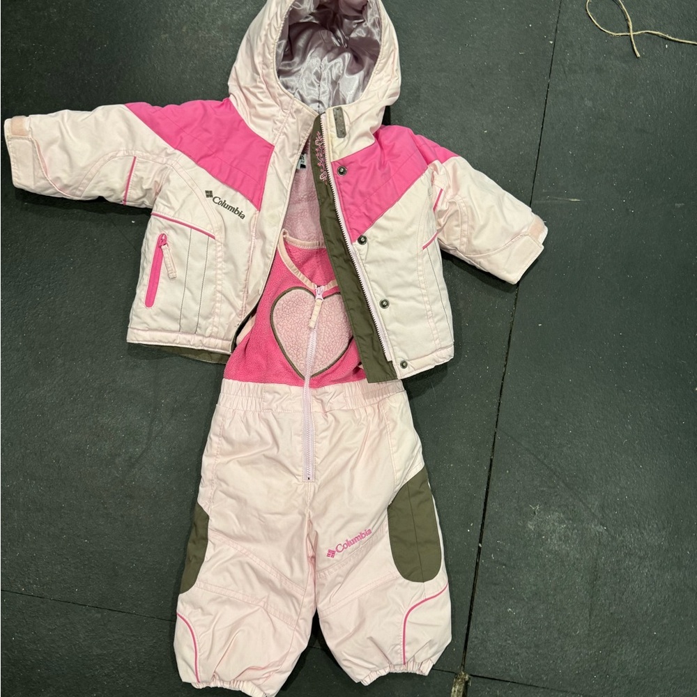 Baby Columbia jacket and snow pants. 12 months